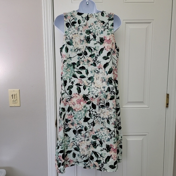 J Jill Love Linen 100% Linen Sleeveless Floral Dress Pockets Spring XS - Picture 8 of 15
